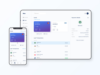 Concept for an online banking app app banking clean concept credit card dashboard design finance financial fintech gradient mobile money online services transaction transfer ui user interface website