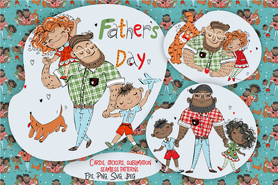 Father's Day Digital Clipart cliptart digitalart fathersday illustrations svg