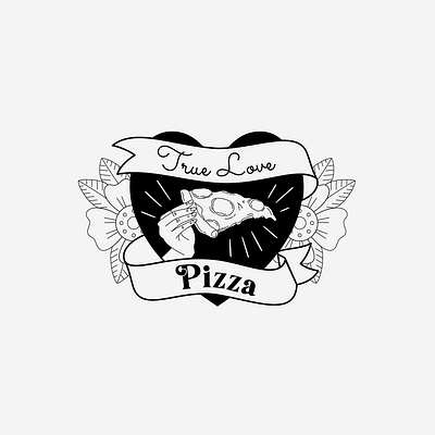 True Love Pizza branding design graphic design illustration illustrator logo typography vector