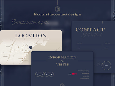 Location, Contact & Footer creative elegant footer footer design luxury modern ui website