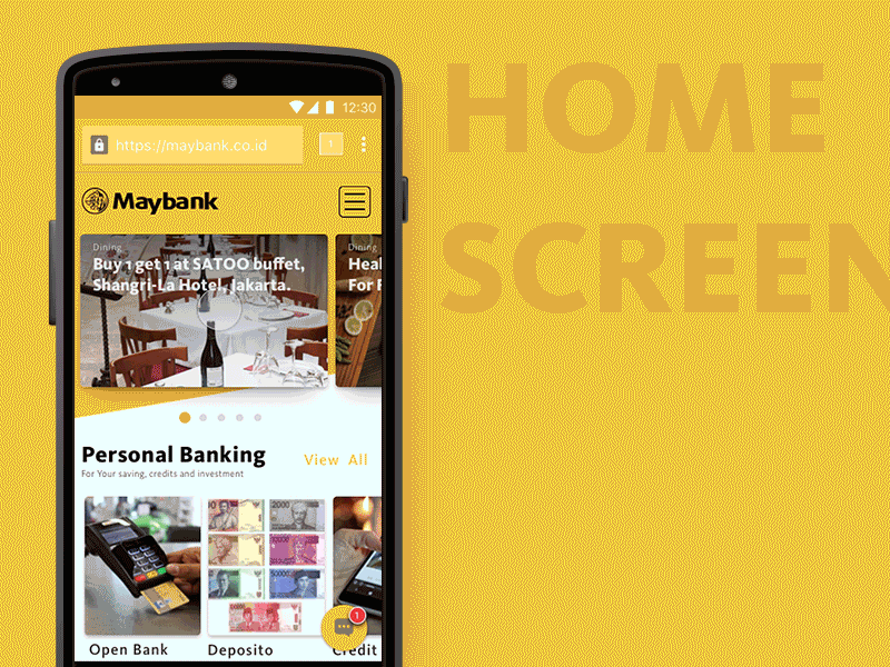 Maybank Indonesia PWA animation banking digital bank pwa ux design