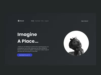 Discord landingpage design figma webdesign