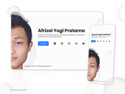 Simple Personal Links Website - Afrizal Yogi Pratama all in one links links website personal website simple website ui design web design website website design