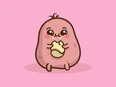 Kawaii Pink Potato graphic design icons illustration illustrator kawaii pink potato
