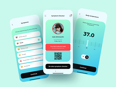 Covid-19 Self-Assessment App app corona coronavirus covid covid19 design health health app healthcare ios medical app mobile app mobile design sketch symptoms tracker ui ux virus