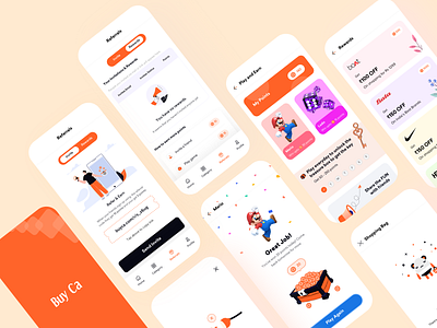 Gamification app branding design ecommerce game gamezone illustration logo mobile orange product design rewards shopping uidesign userexperiencedesign userinterface uxui vouchers