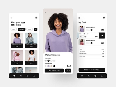 Fashion E-commerce App app colorless colorless ui e commerce e commerce ecommerce fashion fashion app mobile app mobile ui online shop online store shop store ui ux