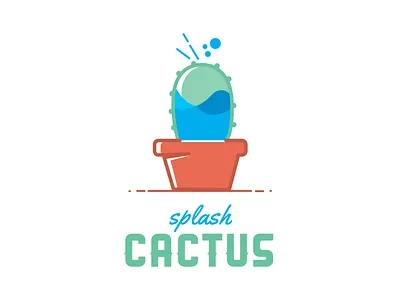 Splash Cactus art brand branding clean design illustration logo music water