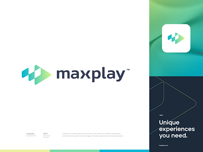 maxplay™ app brand branding concept flat gradient icon illustration logo logo design logomark mark minimal monogram simple symbol tech typography vector visual