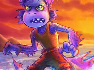 Sea Monster! alberto albertoscorfano character colorstudy conceptart disney illustration keyart luca pixar procreate