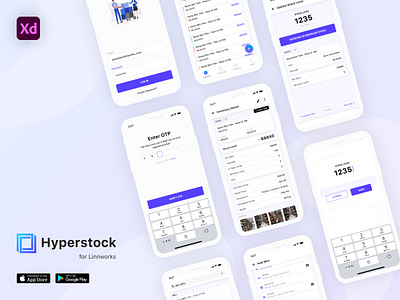 Hyperstock App UI/UX adobexd app background blue branding design detail infographics listing stockmanagement ui uidesign ux warehouse
