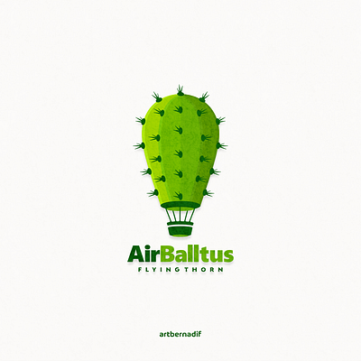 Cactus and air ballon logo combination aiballon animation ballon branding cactus design flat illustration logo typography ui ux vector