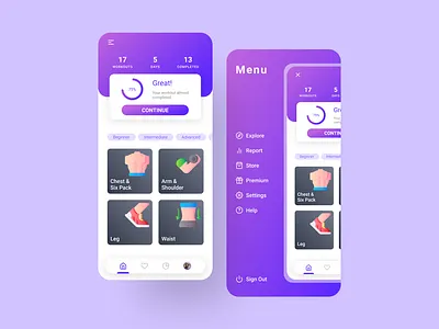 Fitness App app design graphic design illustration ui ux