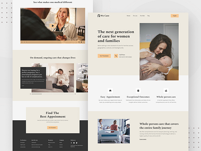 We Care - Medical & Health Care Landing Page best shot clean doctor figma health homepage hospital landing page medical medical website typography ui ui design uiux ux web ui website
