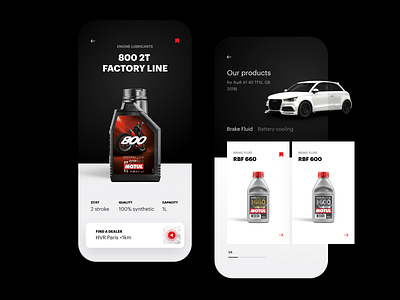 Automotive Mobile App Design app design automobile automotive car design clean design darkmode ecommerce idean interface interface design ios app mobile app red ui ux