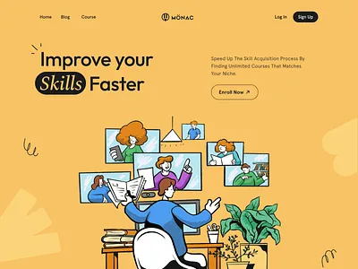 Ed-tech Header Exploration 2d agency landing page art branding digital drawing flat illustration graphic design home page landing page landing page concept landing page template landing page ui landingpage product landing page saas landing page vector webdesign website
