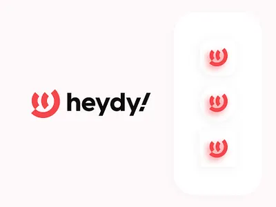 Heydy! Social Media Logo Design - Branding 2d brand identity branding chatting app logo colour design designer graphic design heydy! illustration logo logo design logo designer logo maker logos mdimtiaz2007 pictorial logo design red social media logo design vector