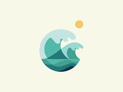 Wave On awesome logo beach clean design flat logo green illustration logo logo inspiration minimal ocean sea surf surifng wave waves