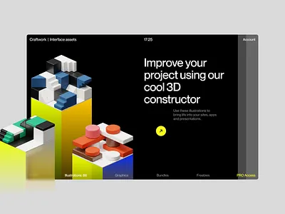 Isometrica 3D Constructor 💛 3d application constructor craftwork design illustration isometric landing ui volumetric web website