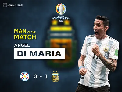 Angel Di Maria, Copa America 2021, Argentina vs Paraguay argentina copa ameria 2021 di maria fiverr football graphic design graphic designer shatil arof sports banner design sports poster design upwork