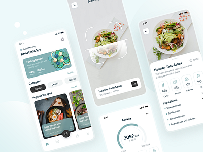 Receply - Nutrition and Recipe App app ar art clean cook design designer food healthy illustration minimal mobile app mobile design modern nutrition recipe scan ui ui design ux