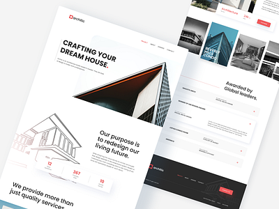 Architic Website | Architecture Web UI architecture clean clean design desktop design landing page landing page design minimalist design simple ui uidesign ux uxdesign web web design web ux ui website design website designer