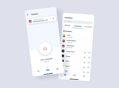 VPN Mobile App Preview app design ui ux