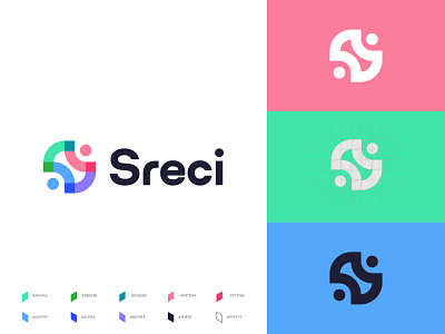 Sreci - Brand Identity best logo design in dribbble brand identity branding colours community creative geometric letter s lettermark logo logo designer logomark logotype monogram overlapping overlay people symbol transparency