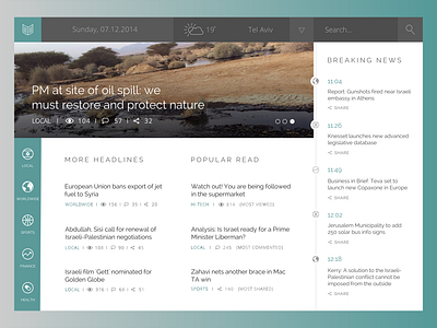 The Jerusalem Post Online Newspaper: Alternative Design articles icons online newspaper typography ui ui design web design