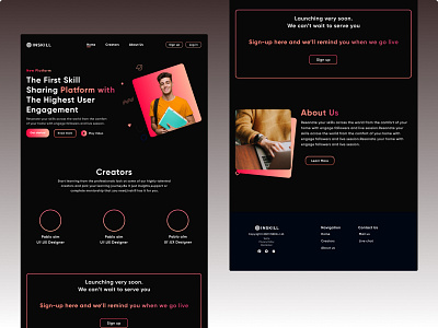 INSKILL E-learning platform clean design e learning educational landing learning platform logo minimal online courses ui ux website website design