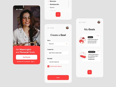Personal Goals App Exploration app clean flat goals illustration interface mobile productivity tasks ui