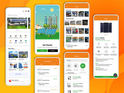 Solar Panel Cleaning and Maintenance Services Mobile App app design app uiux design mobile app design solar app design solar panel cleaning app design solar panels cleaning app design uiuxdesign