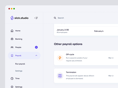 Payroll & Hr Management Platform admin admin panel app banking dashboard design financ finance fintech hr hrms interface motion payments payroll slick studio ui ux webapp