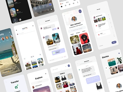 Belly Social Media App app app design aziz xabibullaev batix clean design design app message minimal mobile design mobiledesign money money transfer social social media transfer ui ui app ui design ui ux