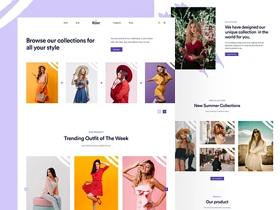 Rose : Landing Page Hero design fashion fashion fashion store fashion landing page fashion website hero homepage landing landing page landing page hero responsive typography ui design ux ux design uı web website