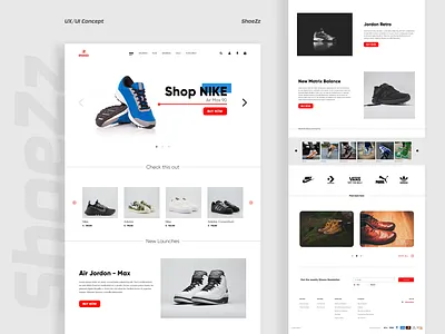 Shoezz UI Design branding graphic design web design