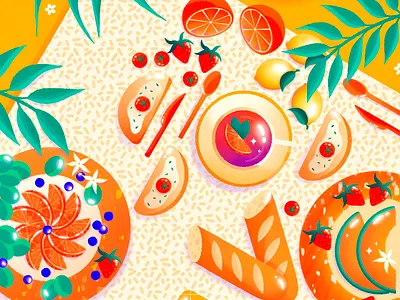 Pique-nique champêtre artwork creation design drawing graphic design illustration illustrator