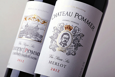 Chateau Pommer Label 3d branding graphic design illustration labels logo vector