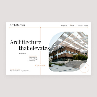 Web design concept of an architectural bureau. design figma typography web design web developer