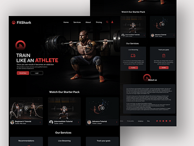 Gym Landing-page branding design illustration minimal ui ux vector