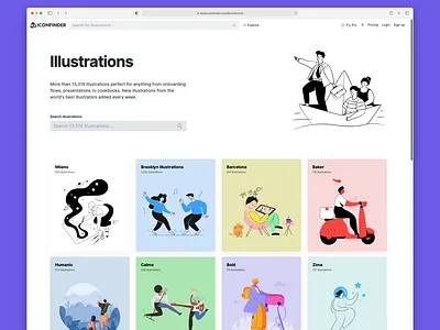 New illustration section iconfinder illustrations search