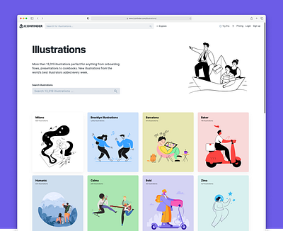 New illustration section iconfinder illustrations search