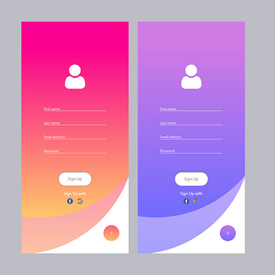 Sign up UI design mobile uidesign uxdesign web