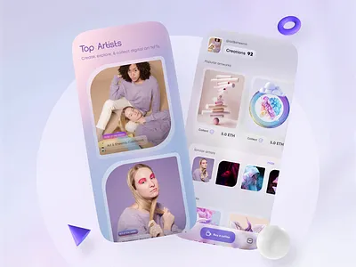 NFT Marketplace-UI Design & Mockups Animation animation artists mobile app bitcoin crypto cryptocurrency design ethereum marketplace mobile app nft nft market ui design user experience