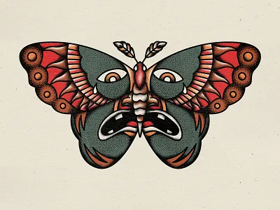 Moth face illustration moth tattoo texture traditional