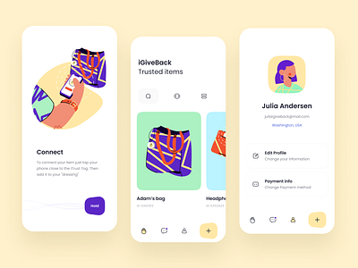 iGiveback UI design concept app clothes cuberto design interface giver illustration ios mobile track ui usability user experience ux