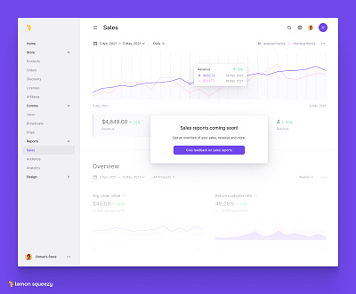 Sales Reports charts clean clean ui dark dark mode design ecommerce ecommerce app ecommerce design ecommerce shop graphs minimal minimalism minimalist money reports revenue sales ui ux