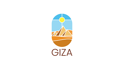 Giza desert egypt giza graphic design logo pyramid stained glass