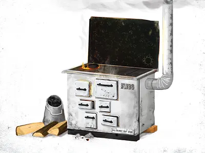 Old Stove illustration ecology efficient heating illustration old realistic stove wood