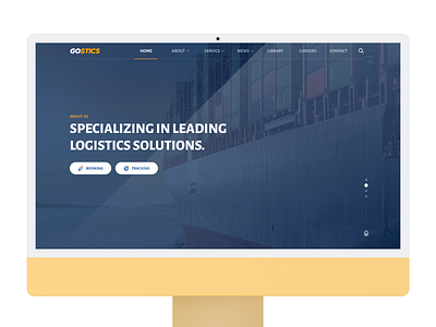 Logistic Landing Page blue cargo carousel design interface landing page logistic scroll ux